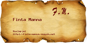 Finta Manna névjegykártya